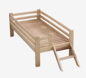 Massief houten peuterbed met comfortabele veiligheidsranden voor kinderkamer, woonkamer, school, hotel, appartement, badkamer - Product Image 3