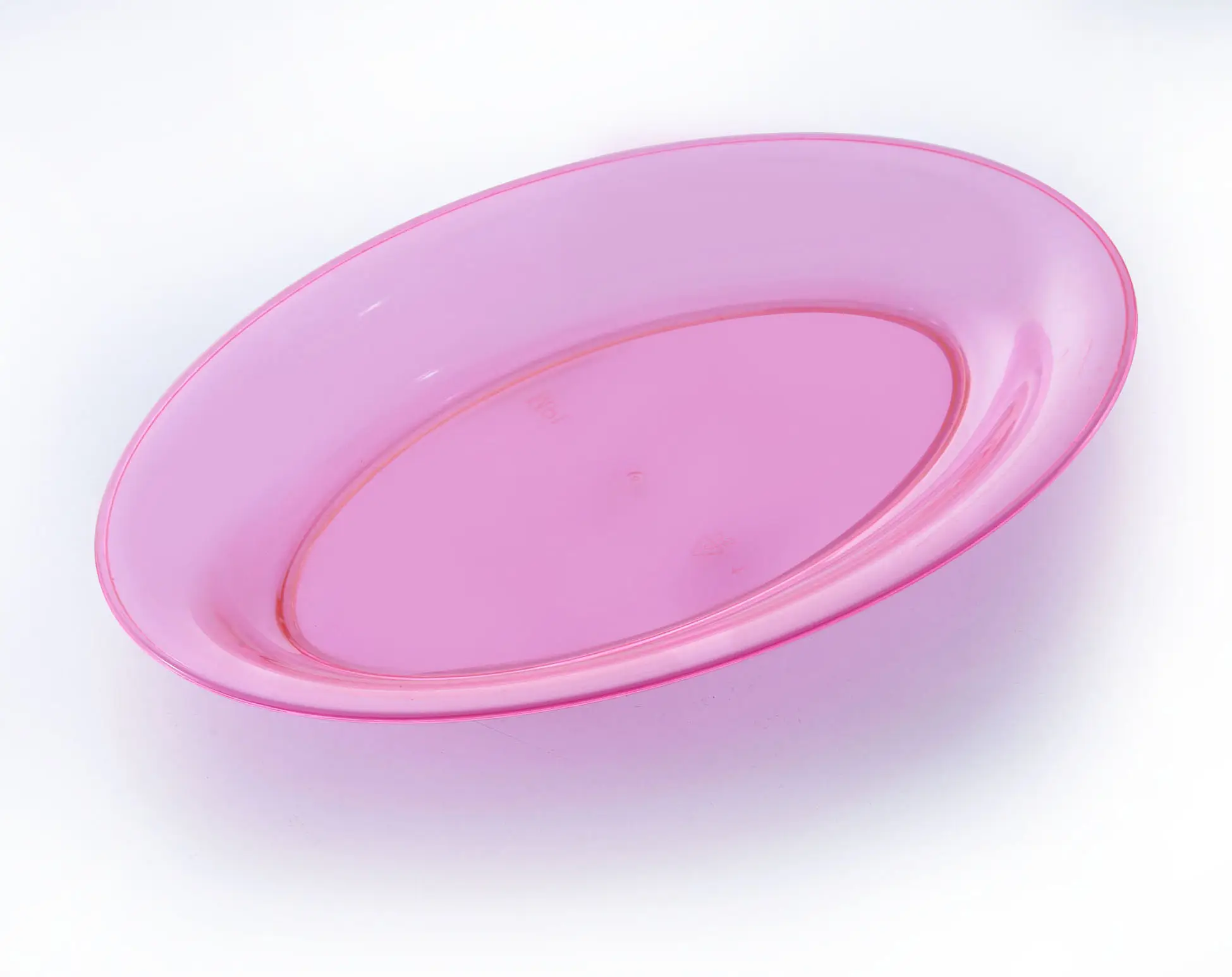 Factory Hot Sale Virgin Ps Color Clear Pink Plastic Food Serving Oval Tray