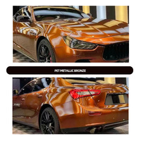 5x59 ft Metallic Amber Gold PVC Automotive Wrapping Vinyl Selbstheilende Kratzfeste UV-Beständige Glänzende Luxus-Karosserie-Folierung