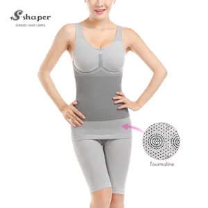 S-SHAPER femmes Tourmaline bambou sans couture minceur corps Shaper porter Shapewear hauts costumes