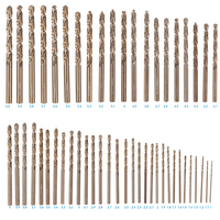 Podofo – Jeu de 51 forets hélicoïdaux en cobalt M35 HSS-Co de 1 à 6 mm, longueur standard, pour le perçage du métal, de l'acier inoxydable et du bois, avec étui métallique
