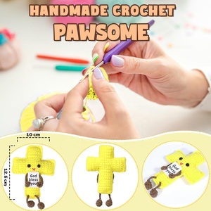 Crochet positif, cadeaux <span class=keywords><strong>de</strong></span> communion, soutien émotionnel, nuggets, catholique, religieux, spiritualité, foi, Dieu, baptême, cadeau fait main - Product Image 4
