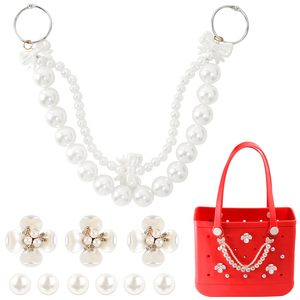 Charms for Bogg Bag Pearls Bow and Flowers for Bogg Bag <b>Accessories</b> Charms Compatible with Simply Southern <b>Beach</b> Bag Tote - Product Image 1
