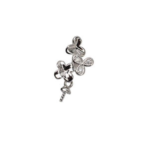 Pendentif en argent S925 en forme de trèfle à trois feuilles, personnalisable, pour bijoux en perles, plateau vide pour accessoires de tête féminins, charmes féminins - Product Image 3