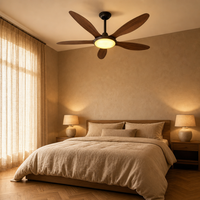 Ventilateur de plafond électrique à 5 pales de 46 pouces avec lumière de 60W, utilisation domestique, installation facile et sûre