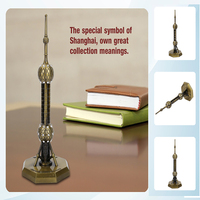 Shanghai Oriental perle tour métal modèle Figurine Premium alliage repère Souvenir Logo personnalisé bureau décor en vrac cadeaux pour