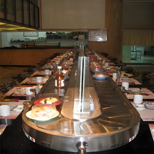 Cinta transportadora de PVC/acero inoxidable para sushi, recubierta de PU de grado alimenticio para restaurantes <span class=keywords><strong>Kaiten</strong></span> - Product Image 5