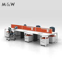 M & W Nouveau produit Table en bois Bureaux design Poste de travail pour 6 personnes Mobilier de bureau