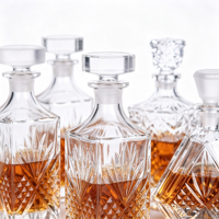 Ensemble de carafes en verre gravé, carafe en cristal transparente de luxe pour whisky, brandy, bar à domicile, cadeau, présentation