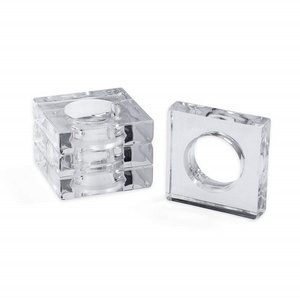Manufacturer Custom Modern Square Clear Acrylic Luxury for Polished Napkin Ring for Home Decor - Product Image 5
