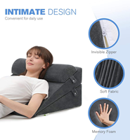 Coussin orthopédique portable Kingworth 4 pièces en mousse à mémoire de forme anti-reflux pour le corps, idéal pour dormir et allaiter, amovible