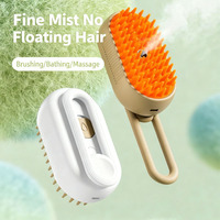 Nouvelle brosse de toilettage pour animaux de compagnie pliable 3 en 1 en silicone, autonettoyante, rechargeable, portable, avec pulvérisation d'eau et vapeur pour chats