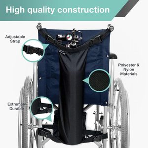 Wheelchair Oxygen Cylinder Hanging Bag Black Portable Storage For Travel And Medical Use - Product Image 2
