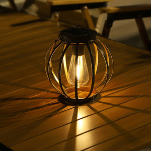 <b>Solar</b> Garden Light Led Portable <b>Hanging</b> Iron <b>Lantern</b> Outdoor Indoor Decor 6V Mono Si Battery Included - Product Image 1