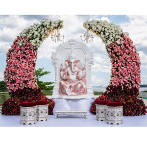 Decoración para Eventos de Boda al Aire Libre, Haldi/Mehndi, Boda Hindú con Ganesha 3D, Decoración para Ceremonia con Ganesha - Product Image 1