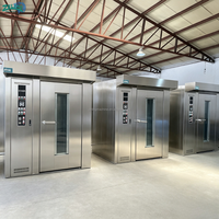 Nouveau four rotatif industriel à double chariot 64 plateaux 70 kW, machine de cuisson à convection commerciale pour le pain, grande ligne de production pour boulangerie industrielle