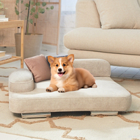 Nido Rectangular Ecológico para Mascotas y Perreras Sofá Cama para Perros Cama Nido de Tela con Embalaje de Cartón con Patas Cromadas