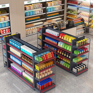 Tienda de conveniencia opciones de múltiples capas estantes de góndola de supermercados negros de un solo lado <span class=keywords><strong>para</strong></span> exhibición de farmacia - Product Image 4