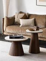 Table de café classique de luxe moderne en bois avec plateau en marbre, meubles de chambre faits à la main