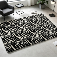 Tapis en fausse fourrure de lapin imprimé, doux et moelleux, pour salon, chambre à coucher, décoration intérieure, tapis antidérapant