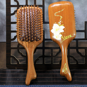 Peine para el cabello con cojín de aire de sándalo, cepillo de madera para masaje del cuero cabelludo de 20cm, para hombres, mujeres, adultos y niños - Product Image 3