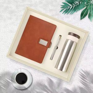 Juego de Regalo de Cuaderno de Negocios de Lujo con Logotipo Corporativo Personalizado, Cuaderno A5 de PU, Planificador, Taza Térmica y Bolígrafo, 3 Piezas - Product Image 6