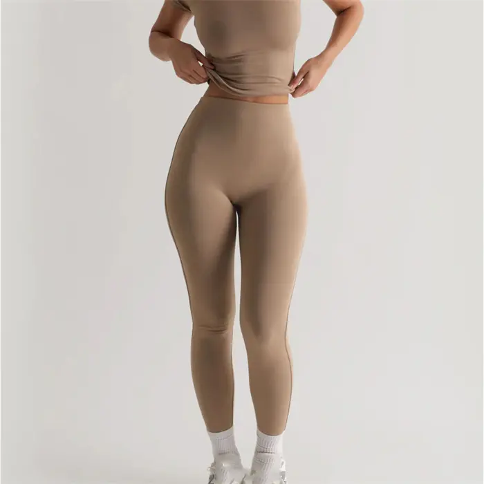 Aanpassen Van Oem Sportkleding Effen Kleur Butt Lifting Hoge Taille Workout Leggings Gym Yoga Broek Voor Vrouwen