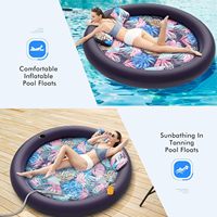 Colchoneta Flotante Inflable Extra Grande de PVC para Bronceado, Flotador para Adultos, Colchón de Agua Inflable para Tomar el Sol, Balsa Flotante