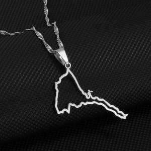 สร้อยคอจี้รูปแผนที่เอริเทรียสำหรับผู้หญิงและเด็กผู้หญิงสีเงิน/ทองสำหรับงานแต่งงานแผนที่เอริเทรียแอฟริกัน #207621 - Product Image 5