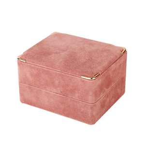 Mignon velours acrylique haut de gamme affichage bijoux voyage papier mode recyclé sac de rangement bijoux emballage boîte avec perles miroir - Product Image 5