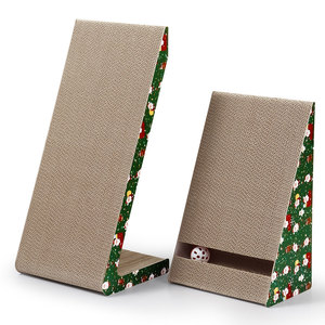 Gratte-<span class=keywords><strong>chat</strong></span> à <span class=keywords><strong>angle</strong></span> droit 2-en-1 et jouet pour animaux de compagnie en papier durable pour une utilisation sur plusieurs surfaces contre le mur - Product Image 2