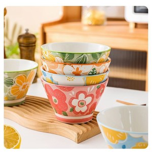 Floral Ceramic Bowls Set Stackable Microwave Safe Home Tableware 4Pc Summer 2025 - Product Image 1