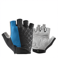 Gants de sport d'extérieur demi-doigts antidérapants coupe-vent imperméables en Spandex et coton respirants pour l'été avec fermeture à boucle pour le cyclisme