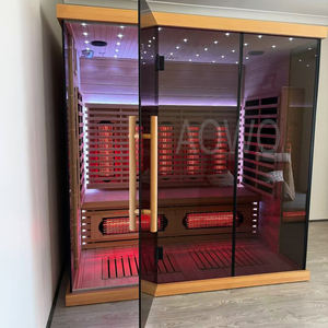 Cabina de Terapia de Sal Cilíndrica de Madera Maciza AuBen de Whirlpool, Sauna Cuadrada, Baño de Sal para 3 Personas, Salas de Descanso, Sauna Seca con Espectro IR - Product Image 6