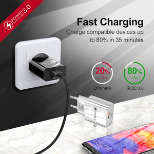 EU/US Plug USB Power Portable Home Wall Travel Power <strong>Charging</strong> <strong>Adapter</strong> for iPhone 17 Samsung Xiaomi 18W Quick Charge QC3.0 - Product Image 6