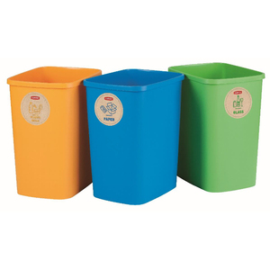 Set di contenitori per la raccolta differenziata EcoBin da 9 litri, in plastica, per ufficio, casa e cucina - Product Image 1