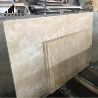 QUYANG – carreaux de mur en pierre naturelle, grande taille, poli d'italie, marbre de travertin romain Beige, vente en gros