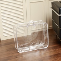 Sacs rétractables transparents en PVC réutilisables et imperméables avec logo personnalisé et poignées à cordon pour l'emballage de couvertures et de literie