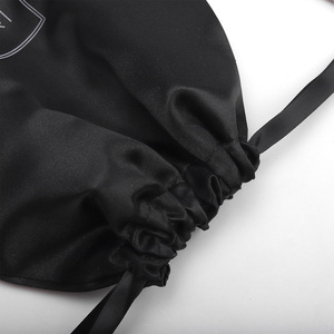Sac en satin de haute qualité avec cordon de serrage pour vêtements et perruques, avec impression de logo, sacs d'emballage personnalisés en satin avec fermeture éclair - Product Image 2