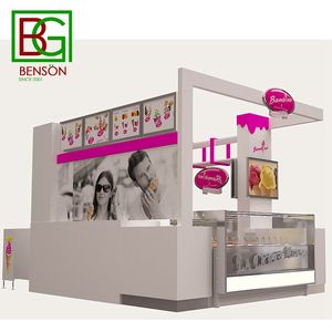 नवीनतम डिजाइन फास्ट फूड काउंटर डिजाइन इनडोर भोजन कियोस्क काउंटर आधुनिक सबसे 3D अधिकतम खुदरा आइसक्रीम काउंटर डिजाइन - Product Image 2