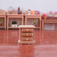 Meubles miniatures en bois pour maison de poupée ob11, échelle 1/12, modèle miniature, table de chevet avec trois tiroirs, armoire de rangement, accessoire de décoration