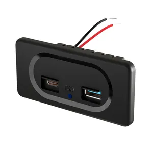 Car Refitted Square Shape 12V Bar Usb Fast Charger Flush Mount Quick Charge 3.0 Bus Seat Rv Camper Power Socket Outlet