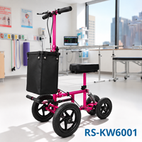 Trottinette pliable en aluminium pour les patients souffrant de blessures au genou |   Déambulateur médical OEM ODM pour genou, hauteur réglable, haute capacité de charge, certifié CE