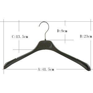 41.5Cm Nhà Máy Bán Buôn Nhựa Màu Đen Của Nam Giới Phù Hợp Với Hàng Đầu Quần Áo Móc Áo Cho Quần Áo Cửa Hàng - Product Image 2