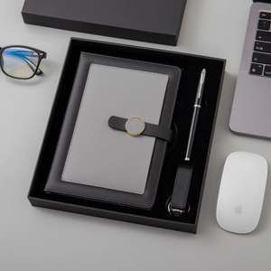 Coffrets Cadeaux Luxe 2025 en Cuir PU avec Stylo et Porte-clés – Produits de Bureau Promotionnels Faits Main pour Événements et Affaires - Product Image 6