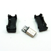 Connecteur mâle de type B Mini USB 5 broches avec couvercle en plastique pour appareils portables