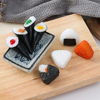 Porte-clés réaliste en PVC, mini-rouleau de riz japonais (Onigiri), breloque alimentaire, anneau de clé métallique, joli ornement de collation