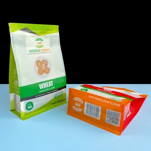 Anpassen Drucken Frosted 8 Side Seal Bag Kunststoff verpackungs tasche Flacher Boden beutel für Snack Spice Grains Nuts Flexible Verpackung