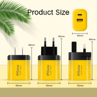 Chargeur rapide DENIXI PD 40W, prise C3.0, téléphone portable, ordinateur portable, ordinateur, adaptateur de chargeur USB de voyage, compatible EU/UK/US, prise de charge