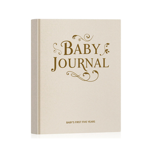 Diseño personalizado diario <span class=keywords><strong>del</strong></span> bebé recuerdo hito crecimiento Tapa dura Lino embarazo diario <span class=keywords><strong>el</strong></span> primer año memoria <span class=keywords><strong>libro</strong></span> <span class=keywords><strong>del</strong></span> bebé - Product Image 2